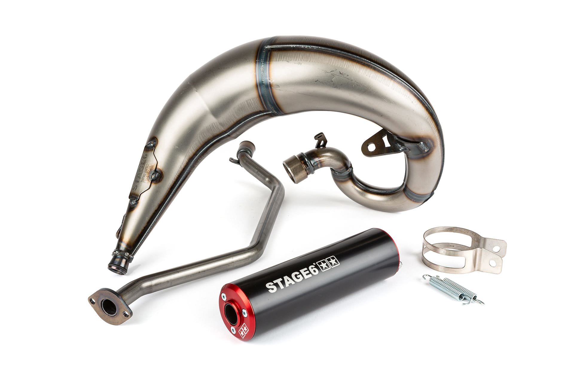 S6-9118840/RE Marmitta Stage6 Streetrace montaggio alto CNC rosso / nero Sherco SE / SM, COD: S6-9118840/RE