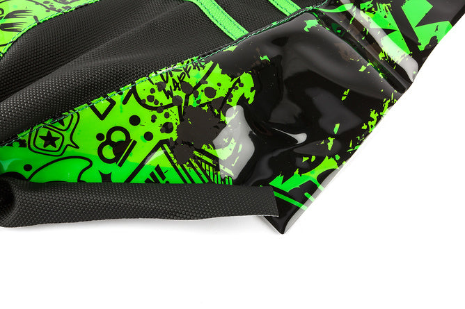 S6-058861/GR Stage6 Full Covering Seat Cover Black - Green Yamaha DT