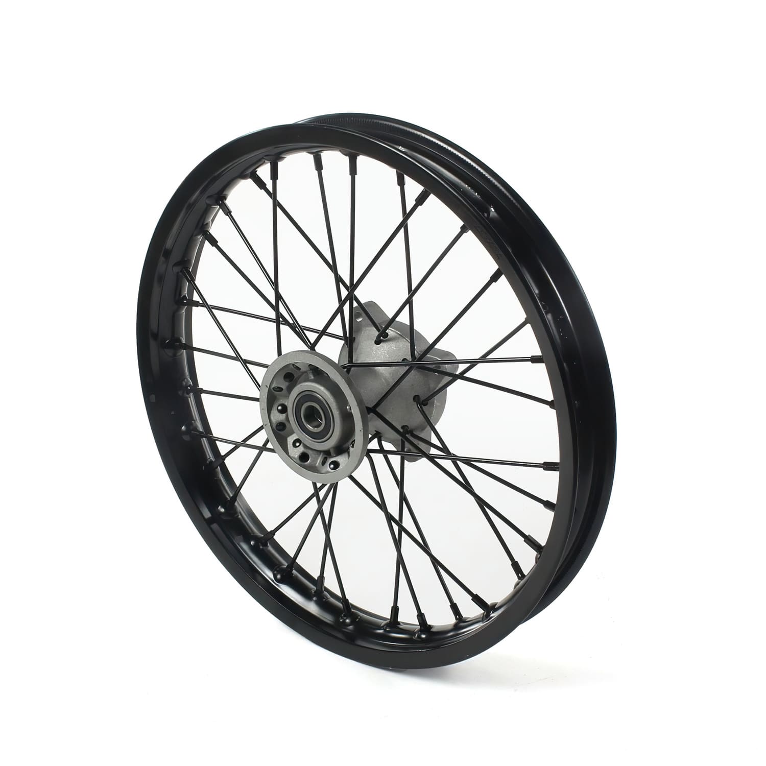 MB3534 Ruota / Cerchio anteriore mozzo alluminio asse 15mm - 14'' Pit Bike / Dirt Bike nero