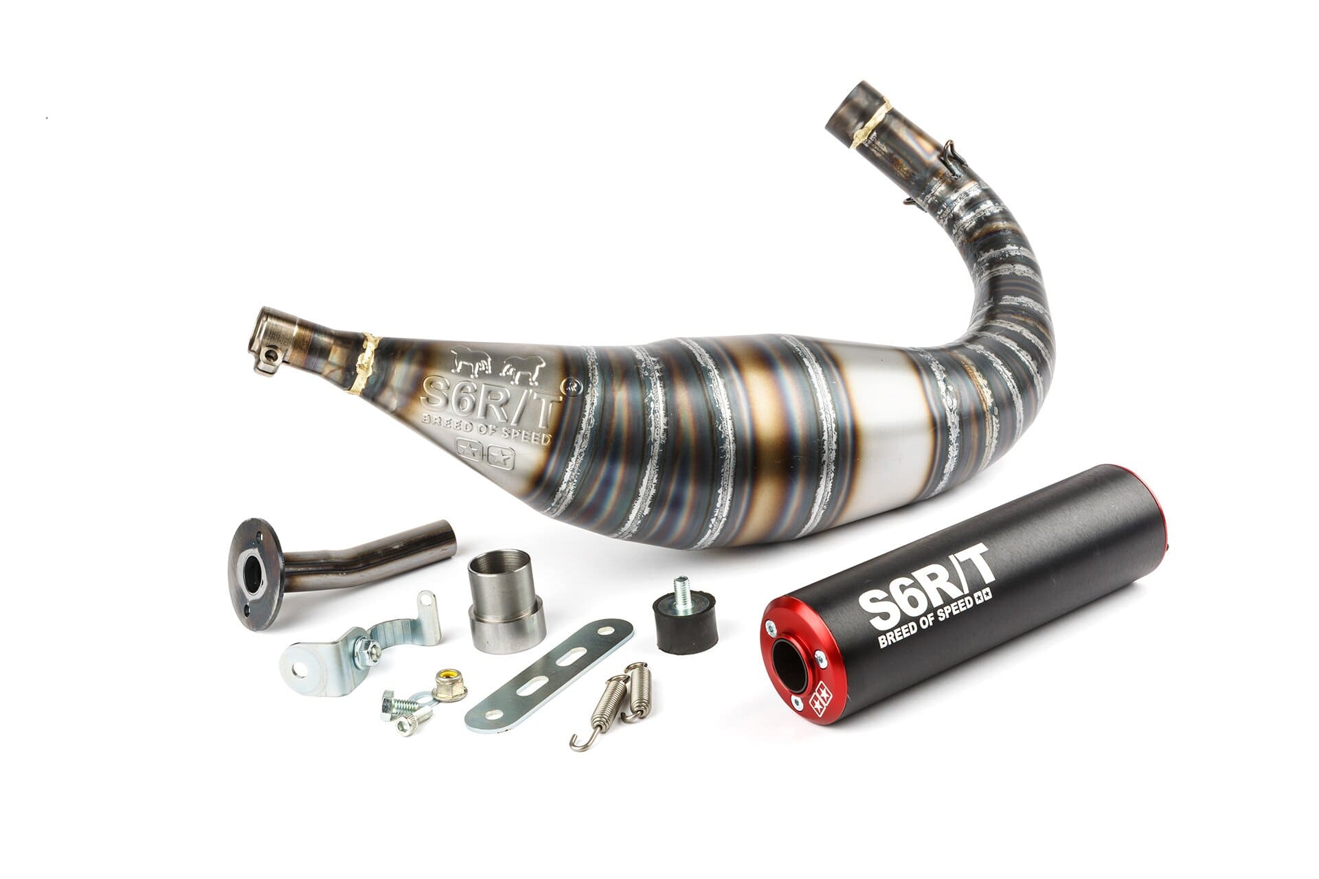 s6-96188951/re marmitta stage6 r/t 90 - 100cc cnc rosso / nero minarelli am6 stage6 rt, COD: S6-96188951/RE