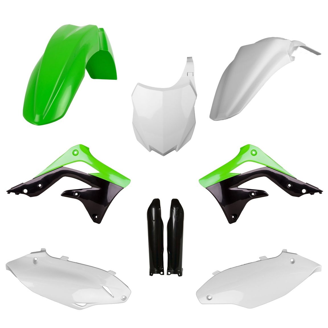P91568 Kit plastiche KAWASAKI Verde 05/Bianco