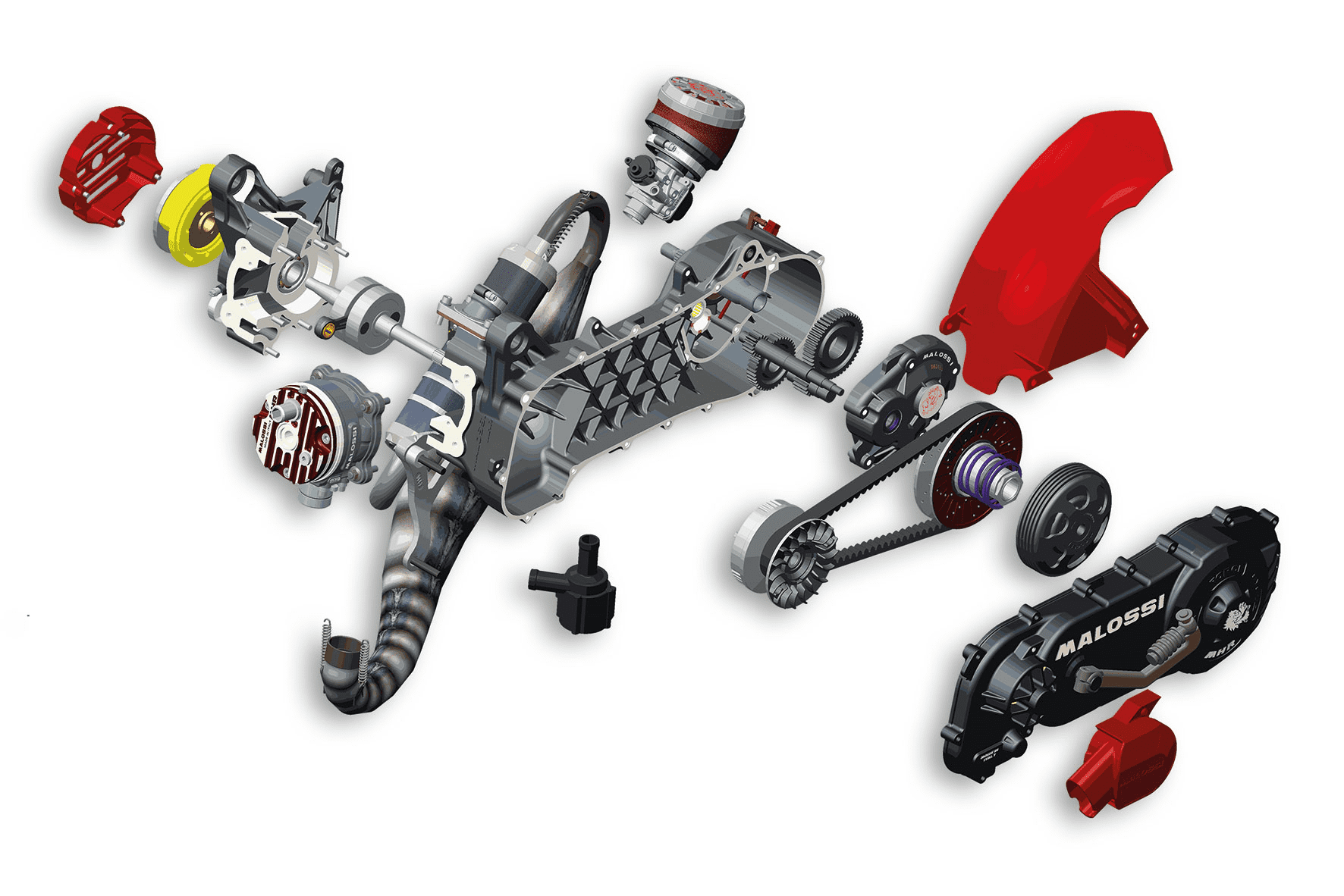 4917548 motore completo malossi rc-one 70cc non assemblato x aprilia area 51 50 2t lc