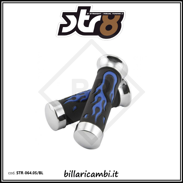 str-064.05/bl str8 custom flame blue grips