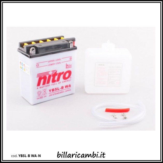 YB5L-B WA-N BATTERIA NITRO YB5L-B SENZA ACIDO YB5LB MOTO SCOOTER QUAD CROSS