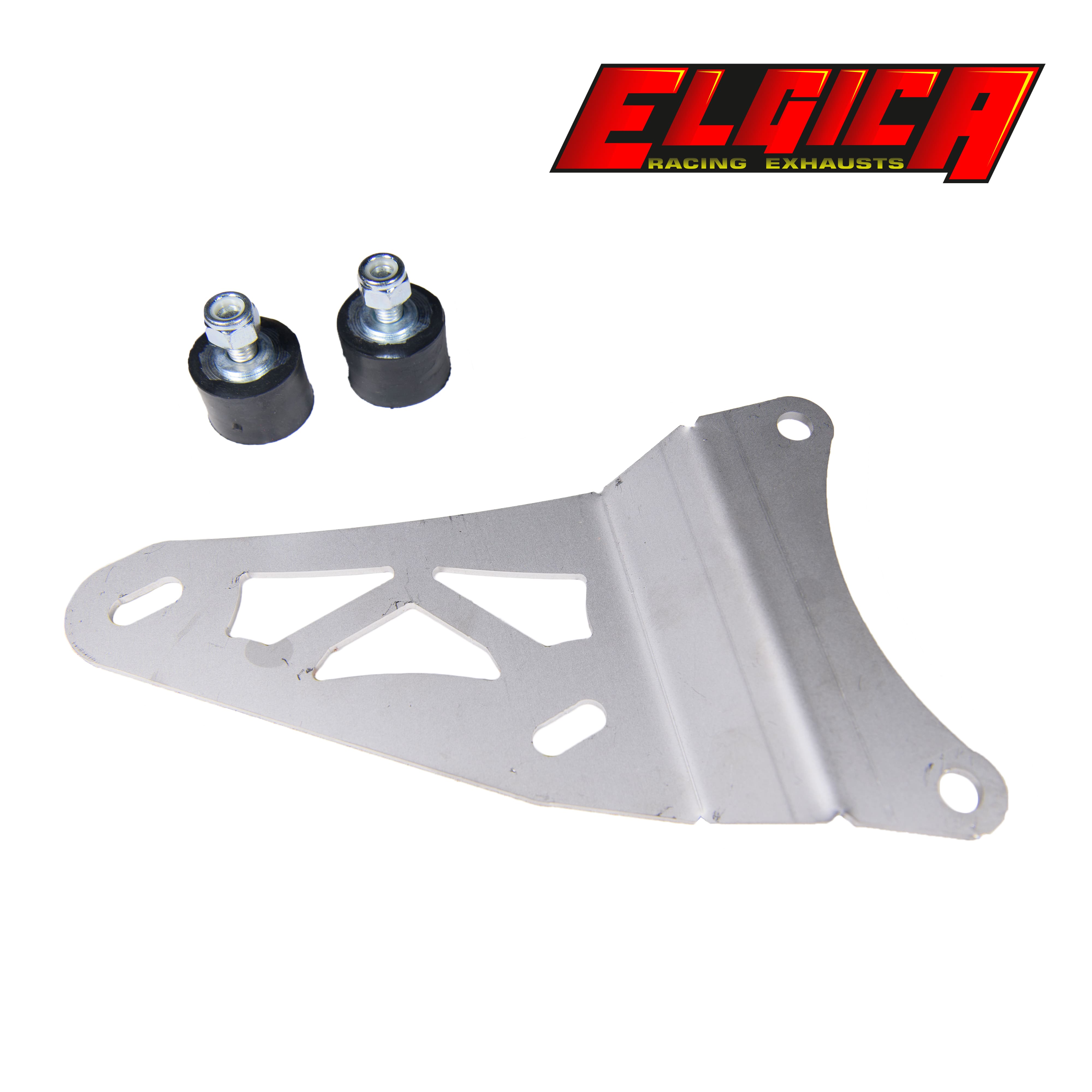 Elgica muffler bracket for horizontal Minarelli