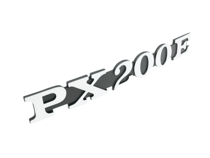 36356 Targhetta "P 200 E” per Fianchetto Vespa PX 200 E, COD: '36356