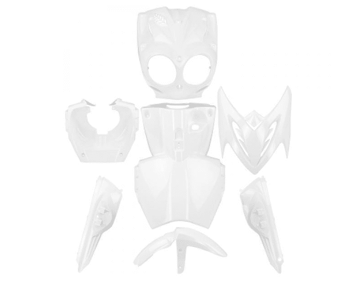 366308a 7-piece fairing kit original line white fairing mbk stunt - yamaha slider 50 2005-2014