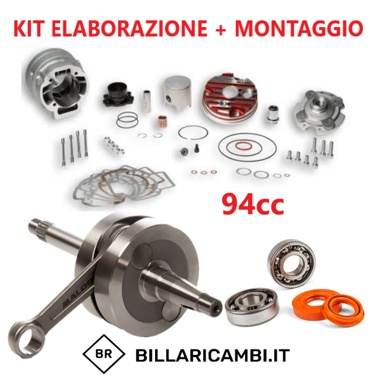 complete preparation kit + assembly piaggio malossi mhr big bore testa rossa 94cc