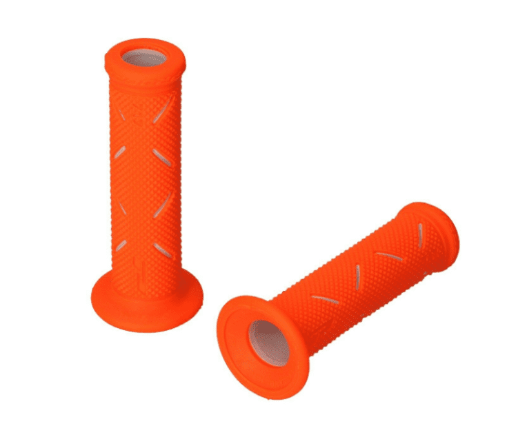405402350 pair of progrip 717-oe-242 road grips, white/fluorescent orange, double density, with hole