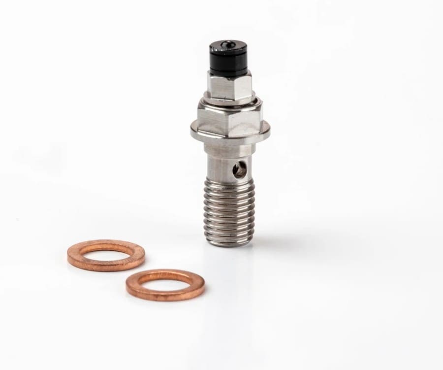 Vite cava M10x21x1,5 valvola di spurgo, acciaio inox, per pinze freno RPG, Voca, RPM