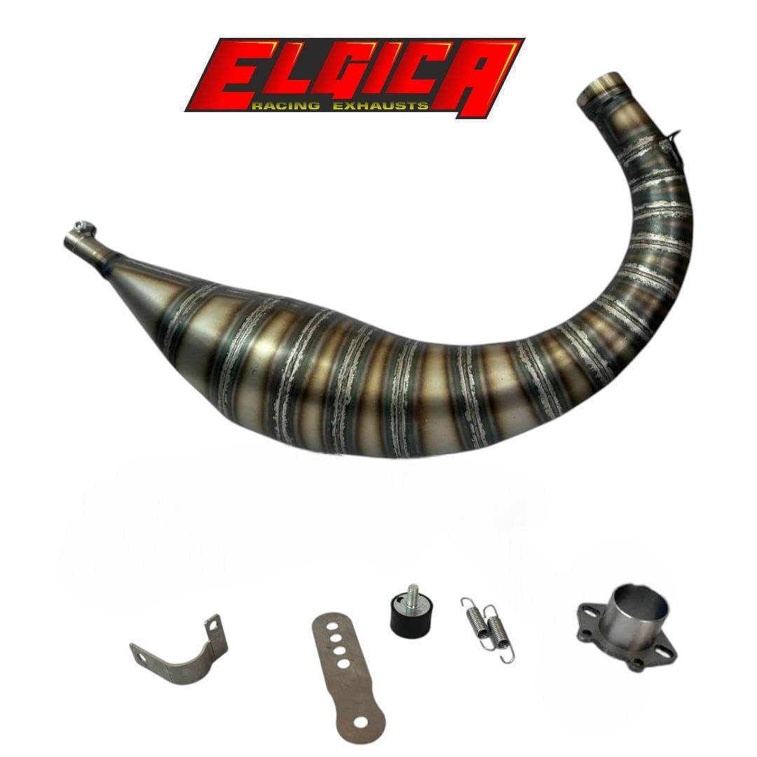 Marmitta artigianale Elgica passaggio basso Derbi 70–80cc