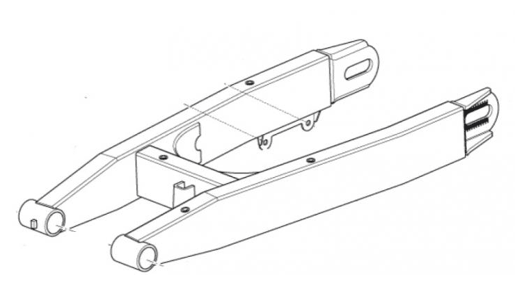 856712 rear fork aprilia rx 125 b 10kw (2009)