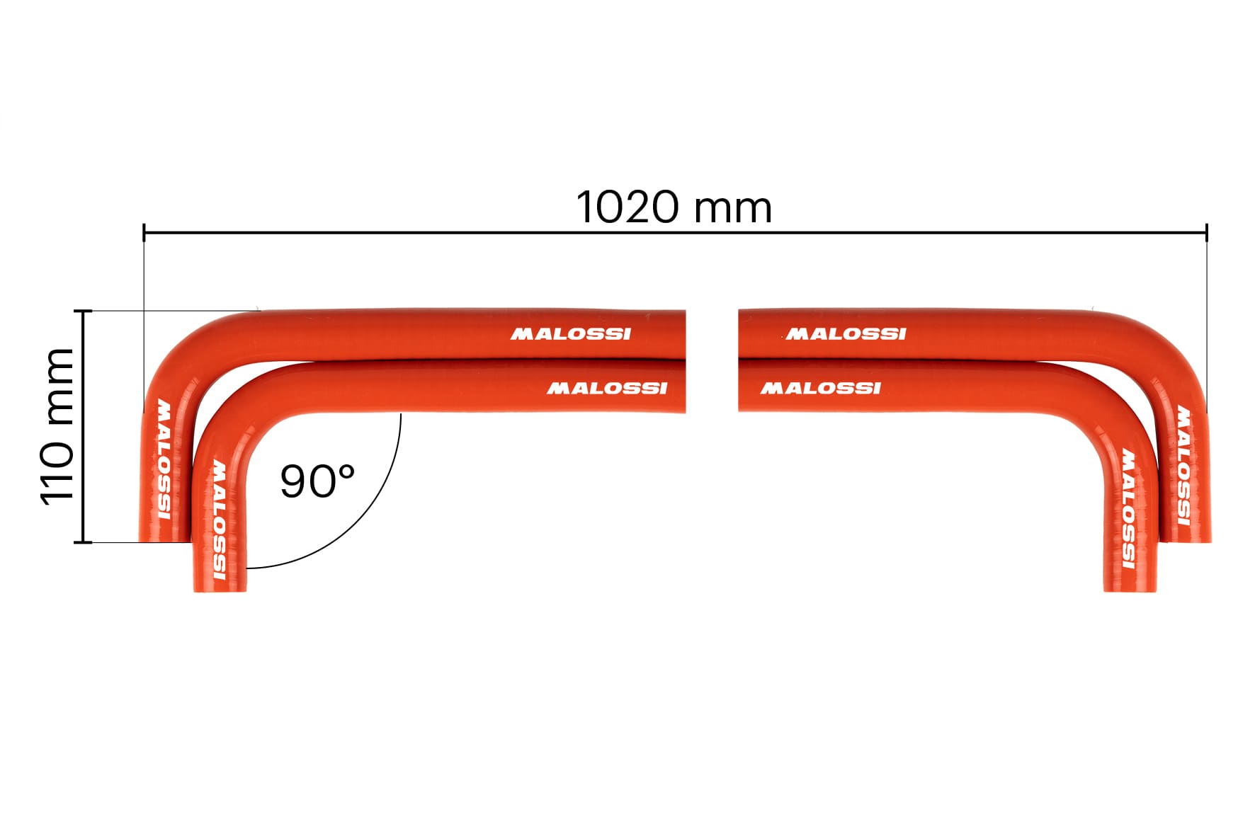 2219220E 2 tubi radiatore lunghezza 117,5 cm con ø interno 1,6 cm e ø esterno 2,4 cm