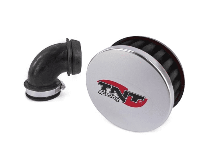 115094 air filter tnt r-box h5 straight black, 28 / 35mm connection with 90 curve