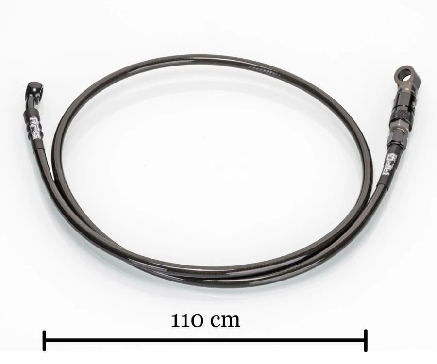 Tubo freno + sgancio rapido RPG Competition acciaio intrecciato universale - Nero - Lunghezza 110cm