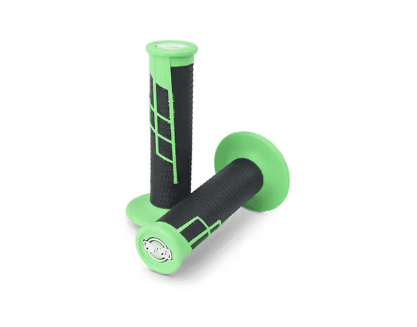 021658 clamp on 1/2 waffle grips for offroad neon green/blk