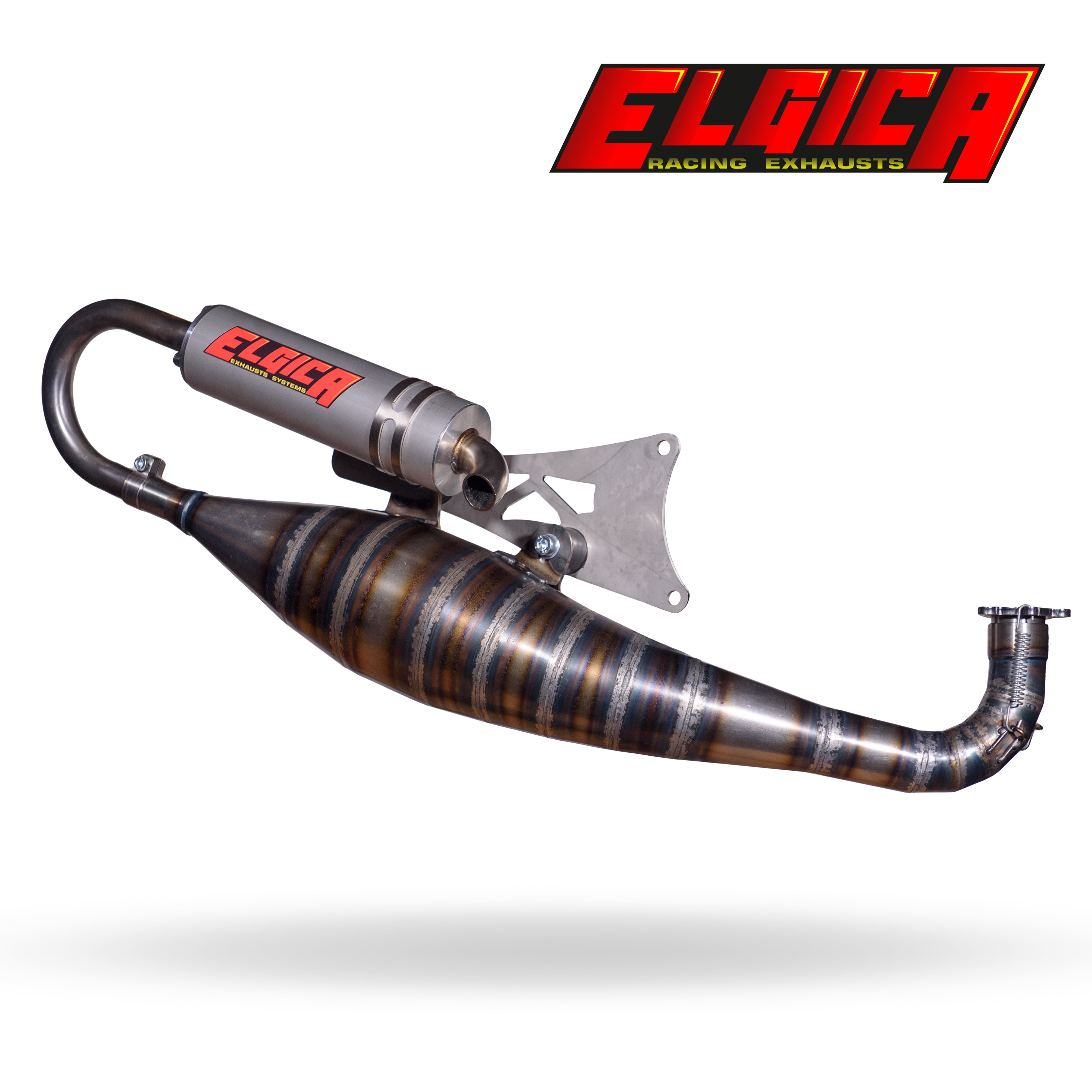 Marmitta artigianale Elgica Minarelli orizzontale 2Fast FL 100 cc – per Carter Passion