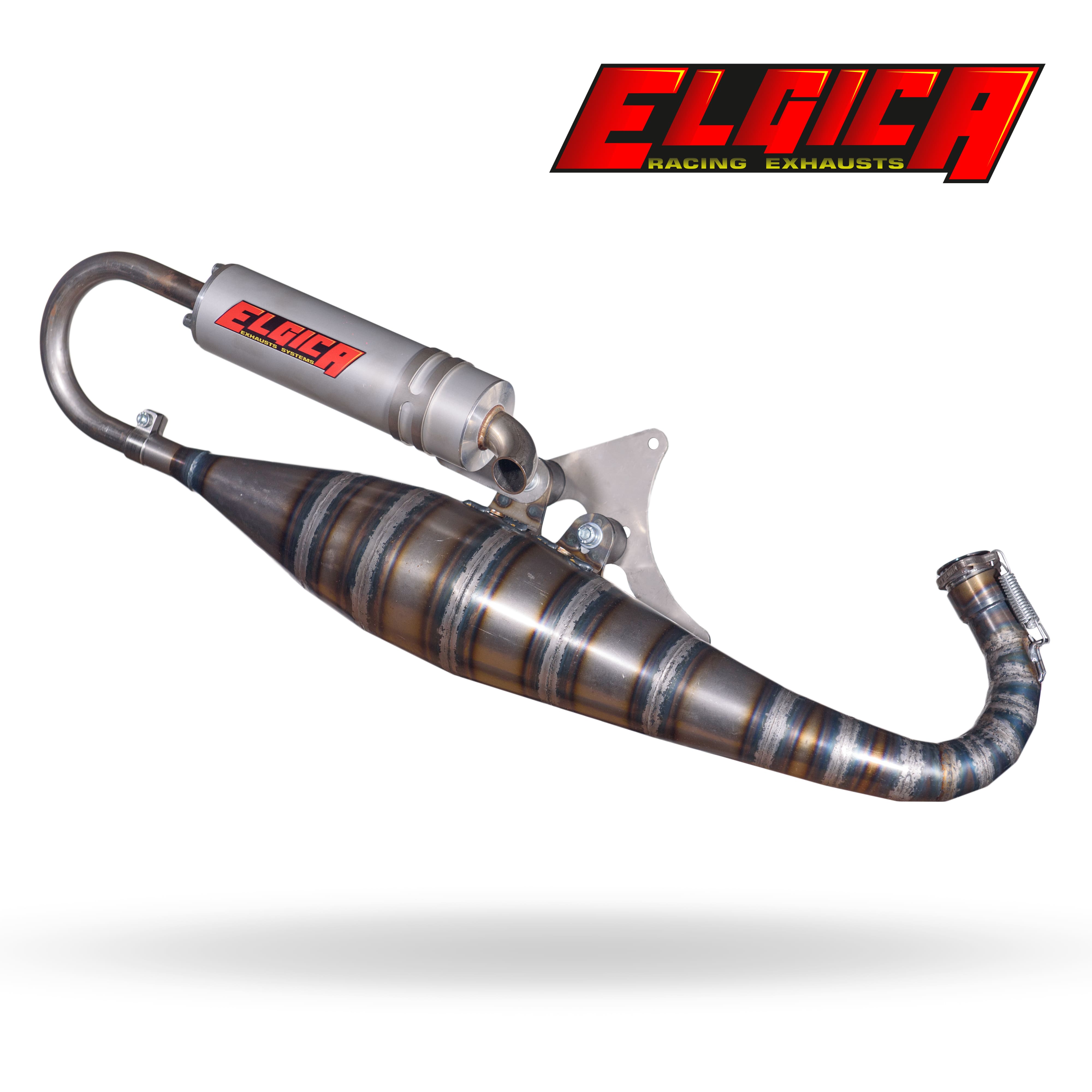Marmitta artigianale Elgica Piaggio 70 cc semitrofeo