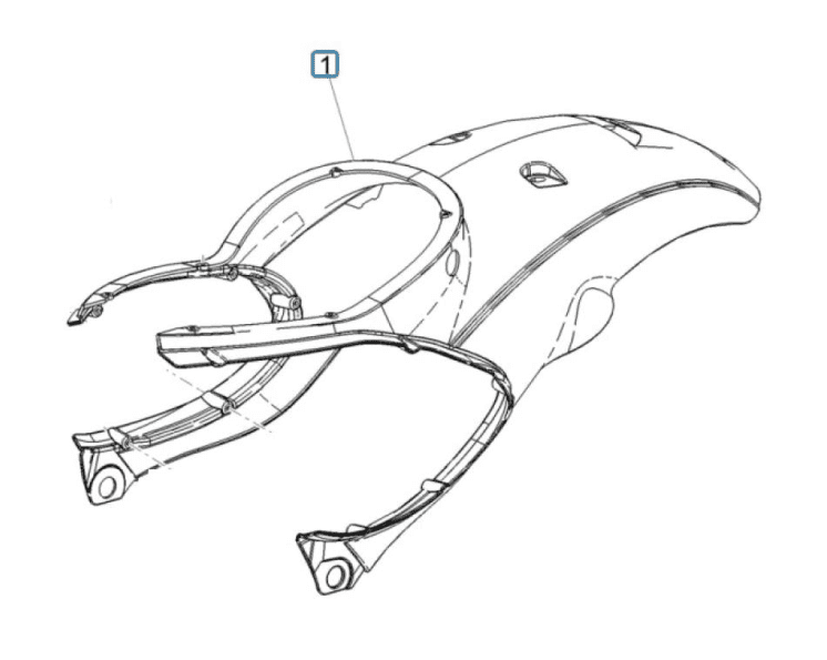 1b005237000xnm black painted tail fairing aprilia scarabeo 50 2t carburetor e4 street 2018 (emea)