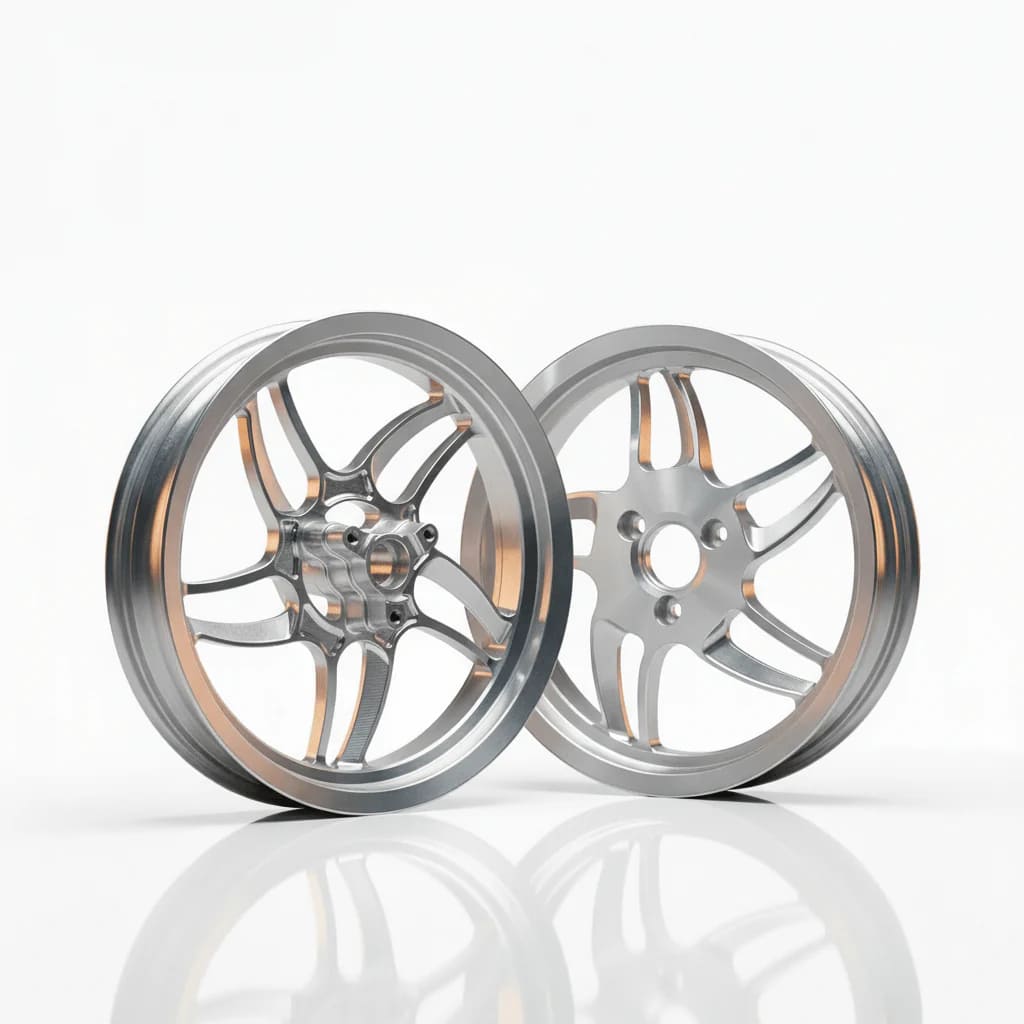 RPG Set Cerchi 13” CNC per Yamaha Aerox / MBK Nitro (Minarelli orizzontale) – Plug & Play + bulloni Titanio + coprimozzo RPG