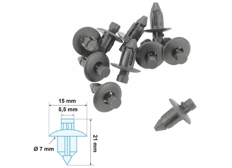 170900e pack of 10 body rivets (15 x 21 x 7 x 5.5) model a