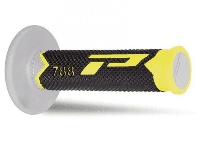 405401260 pair of progrip 788-221 mx grips, yellow/black/grey, triple density, without hole