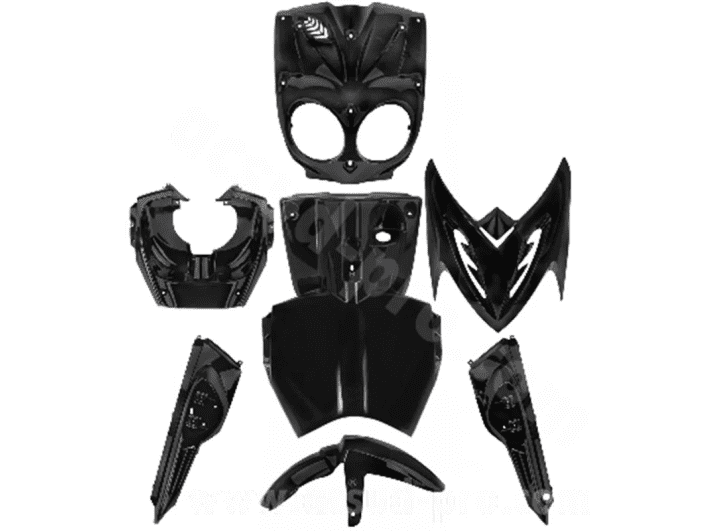 366308 7-piece fairing kit original line black fairing mbk stunt - yamaha slider 50 2005-2014