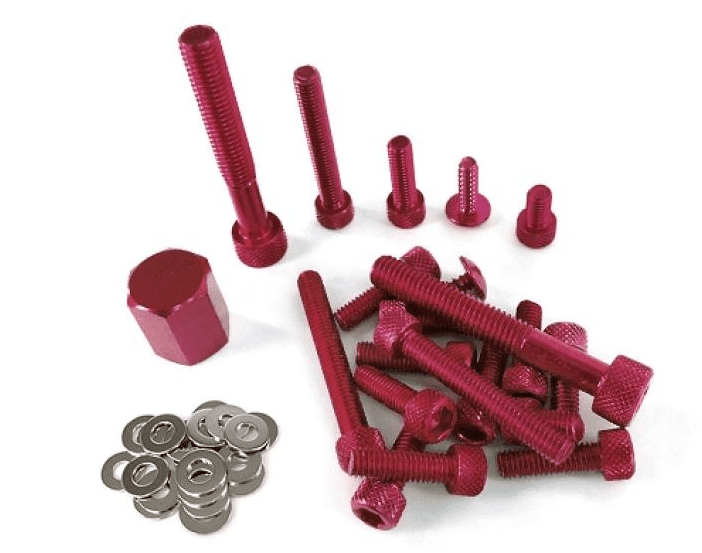 171104 kit viti decorazione tnt rosso anodizzato per carene(mbk booster spirit - yamaha bws)