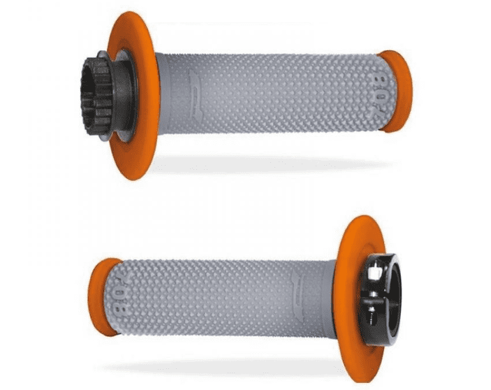 405401155 coppia manopole progrip 708-293 mx, arancio/grigio, lock on grip, senza foro