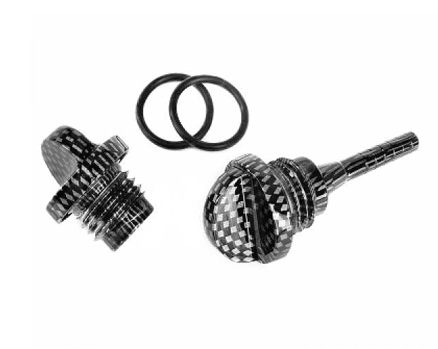 368000c pair of oil caps cnc t-max carbon look