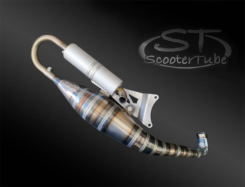st-70r exhaust for minarelli horizontal cylinders malossi testarossa 70cc - scooter tube