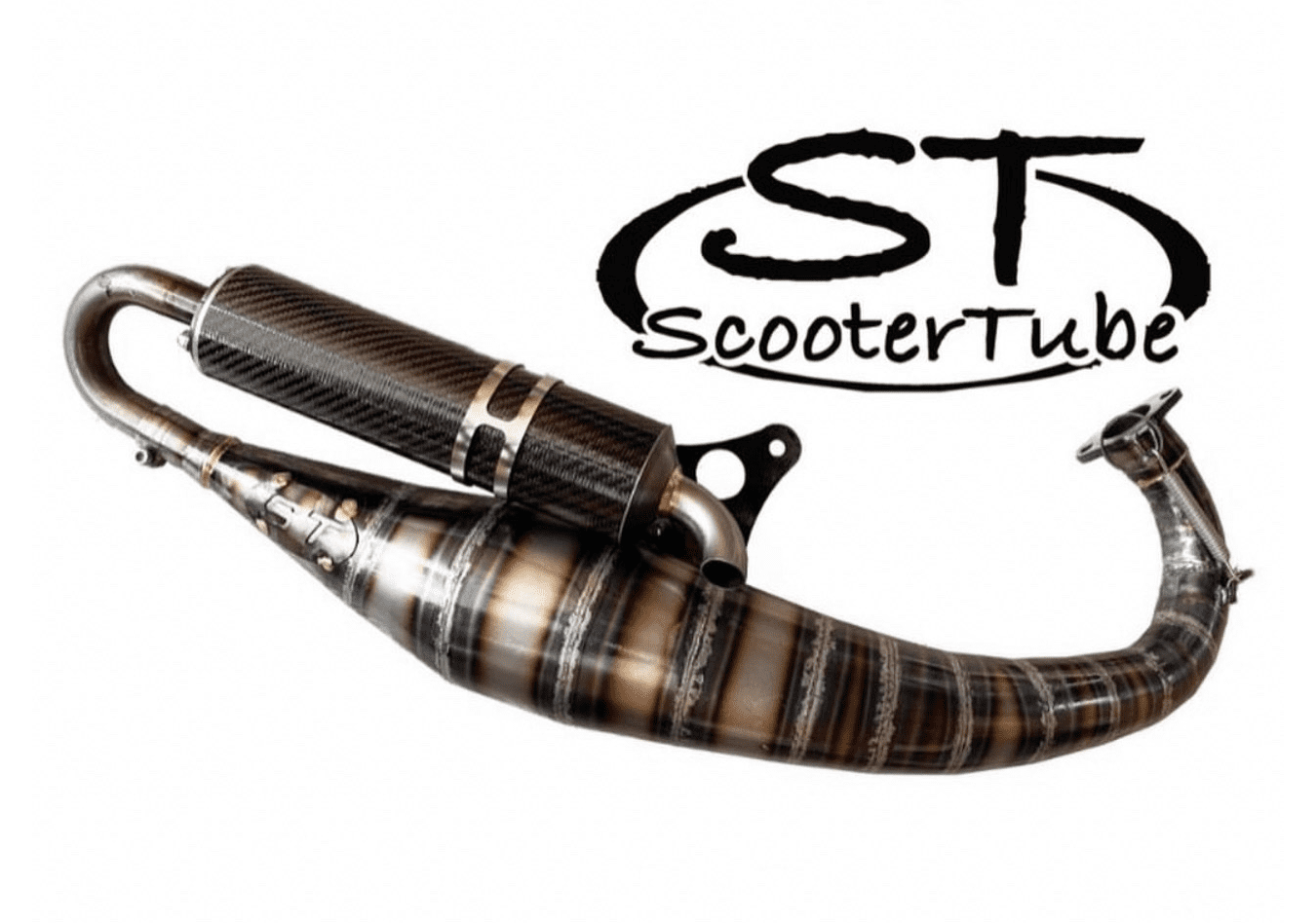 st-125r carbon muffler for piaggio cylinders 125cc - scooter tube