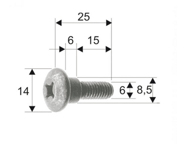 121856101 screw for piaggio/gilera bodywork