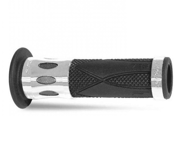 405402740 pair of progrip 728-oe-120 scooter grips, silver, aluminium inserts, with hole