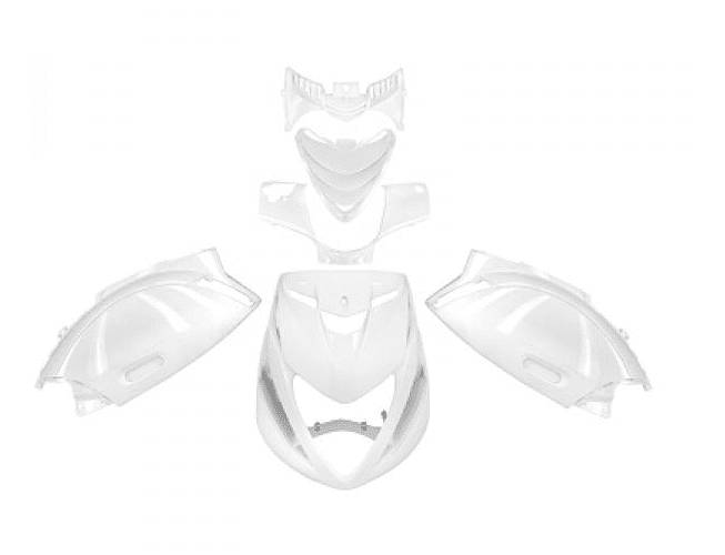 366341 6-piece fairing kit white fairing piaggio zip 50 2t lc sp 2001-2014