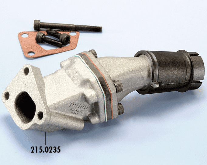 215,0232 collettore aspirazione polini d.16/16 piaggio vespa 50 2t hp, fl2 3 fori monolamellare