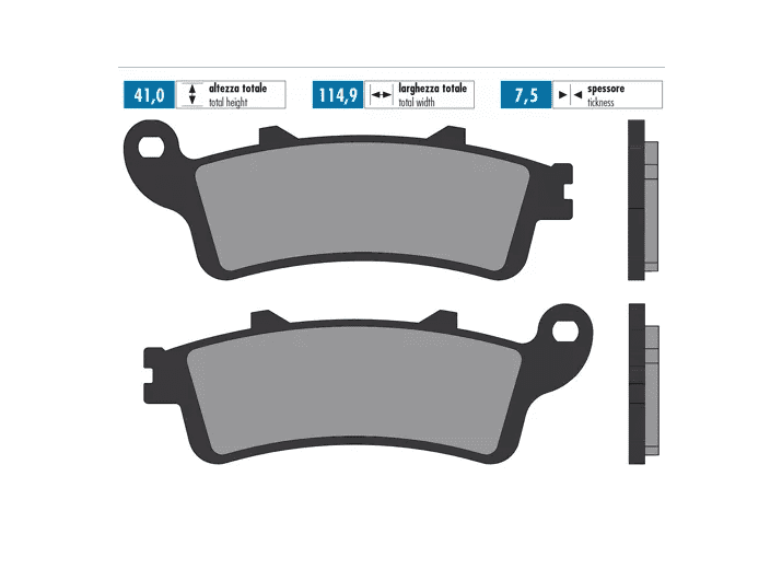 P174.2023/B Pastiglie freno Polini sinterizzato Honda Forza 250, COD: P174.2023/B