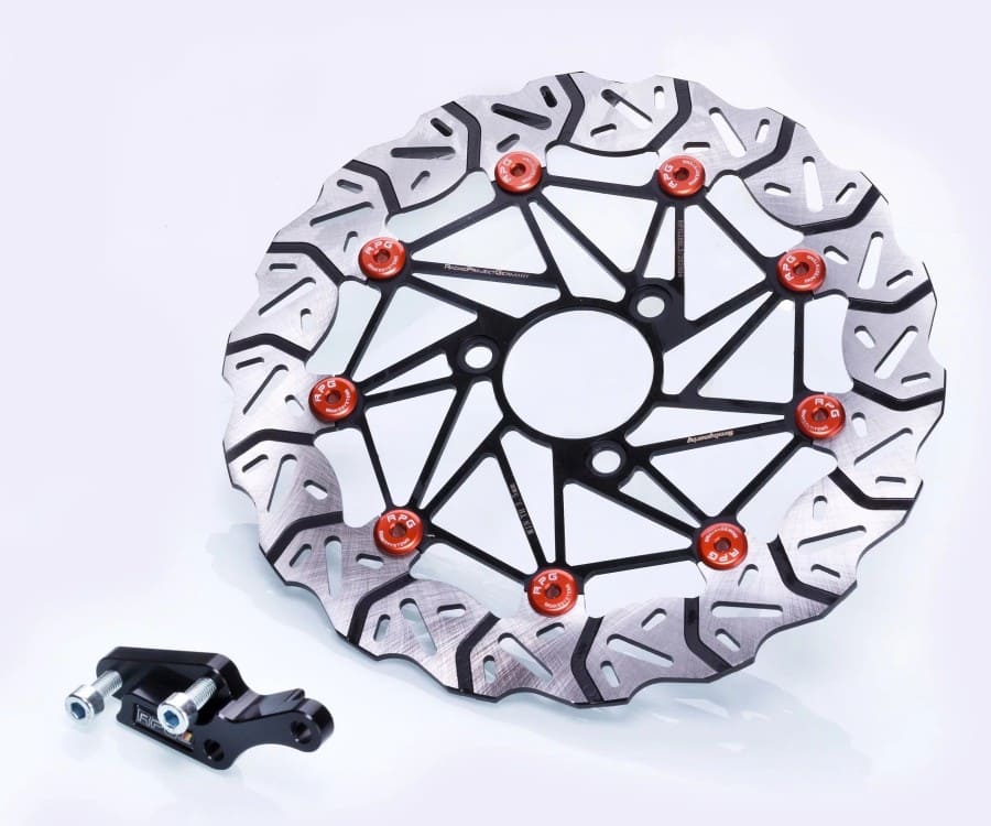 Disco freno 280mm RPG Oversize per Yamaha Aerox / MBK Nitro / Minarelli - nottolini arancione - con adattatore Aerox