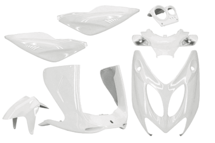 366789 7-piece fairing kit nitro / aerox white fairing