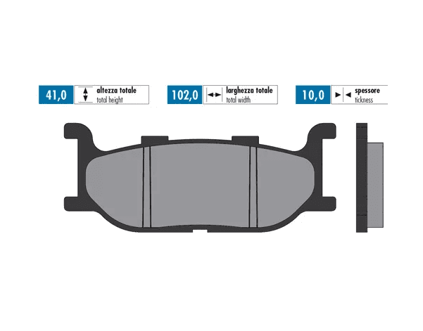 P174.0057 Pastiglie freno Polini Original Tmax 500 2001 - 2003, COD: P174.0057