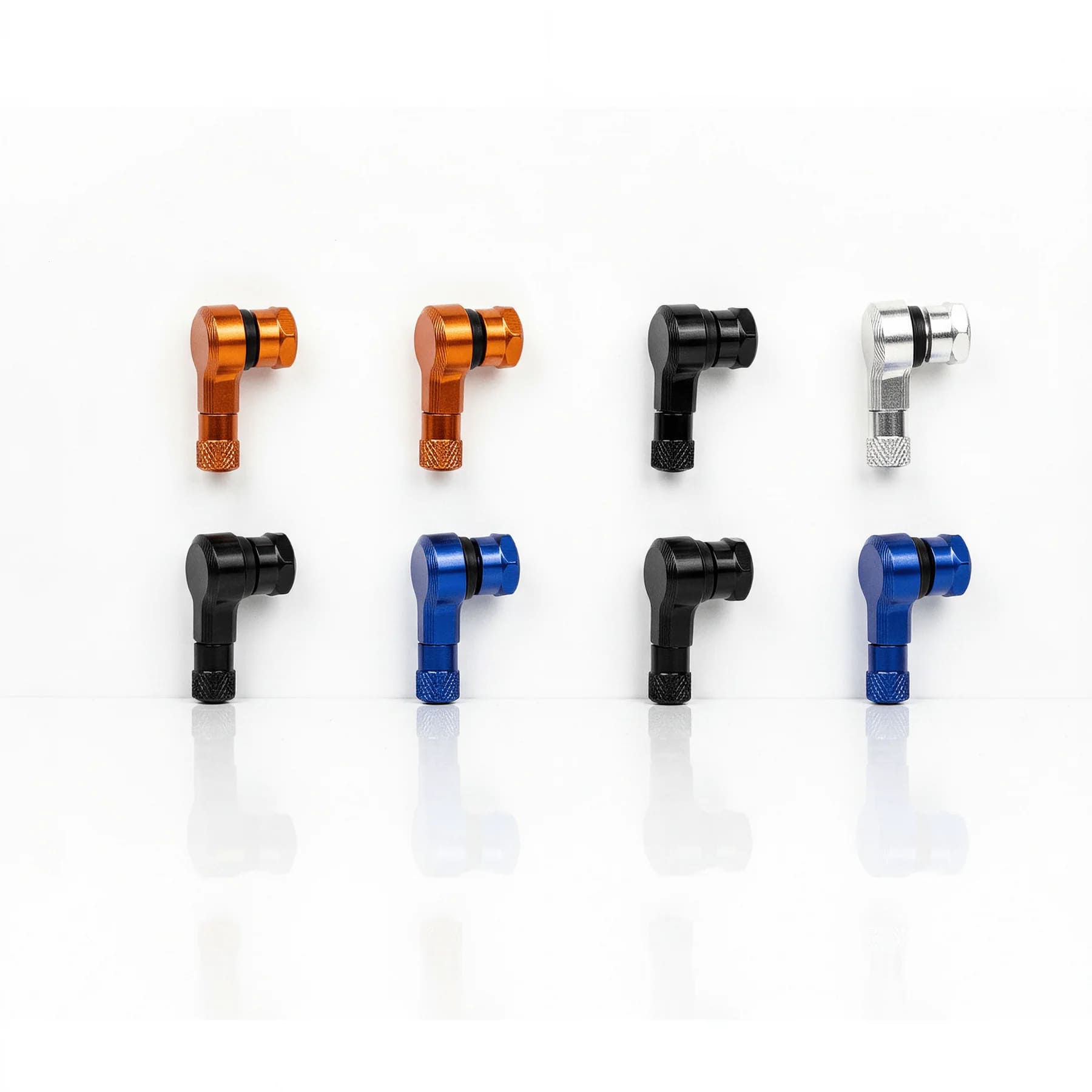 RPG Valvole Gomme CNC 90° in Alluminio Anodizzato – Set 2 Pezzi Universale per Cerchi Scooter (foro 11,3 mm)