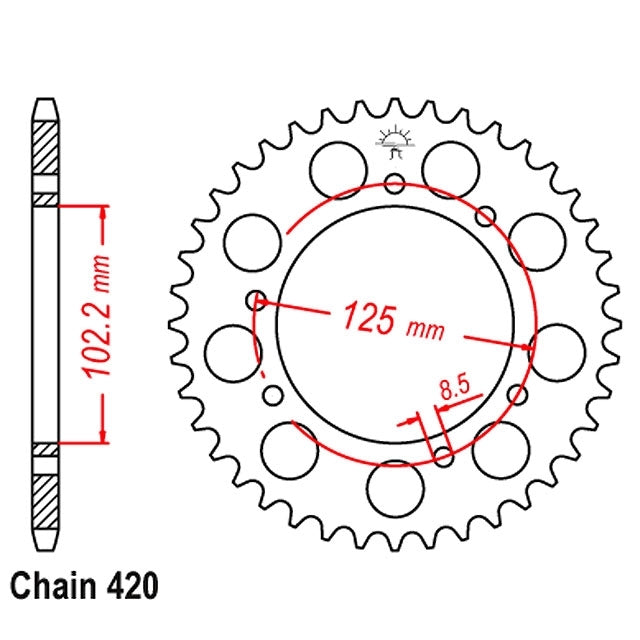 AP80SK193.53 Corona Derbi Senda DRD 53 denti AllPro Acciaio