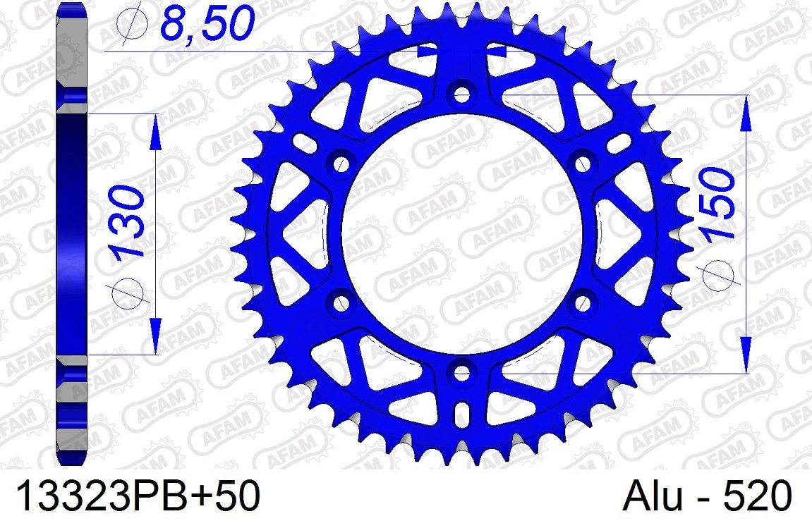 A13323.50B Corona AFAM ergal autopulente blu - 50 denti - YAMAHA