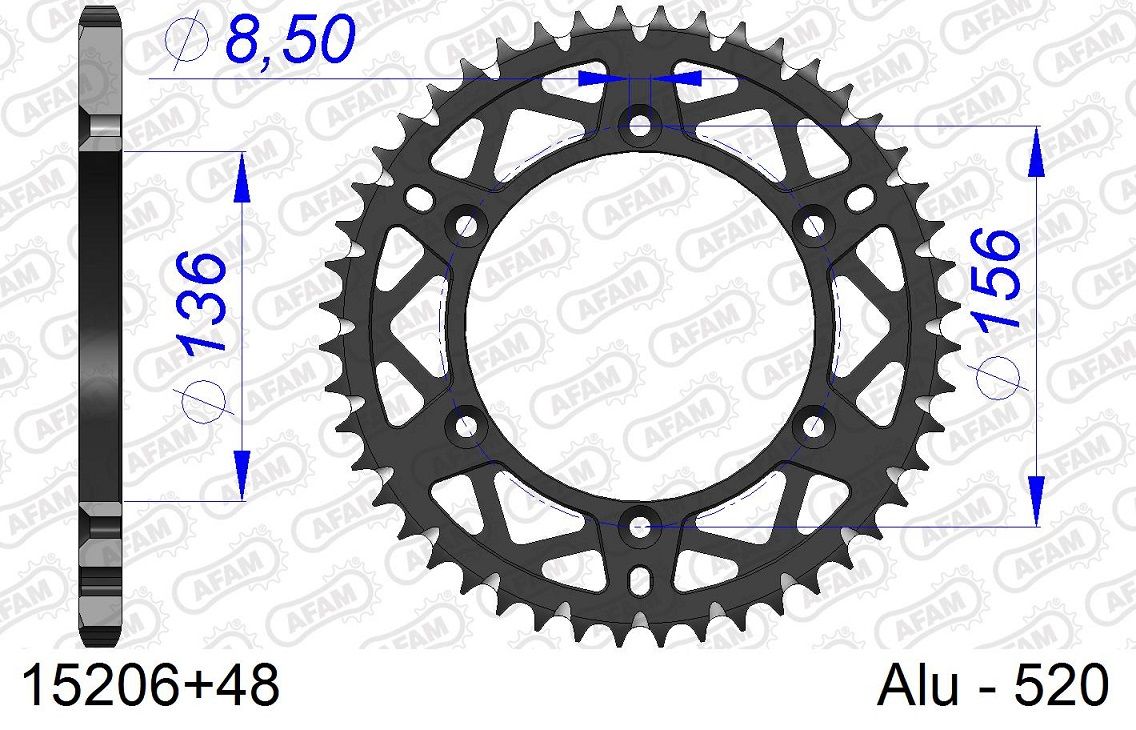 A15206.48 Corona AFAM ergal autopulente anodizzazione dura - 48 denti
