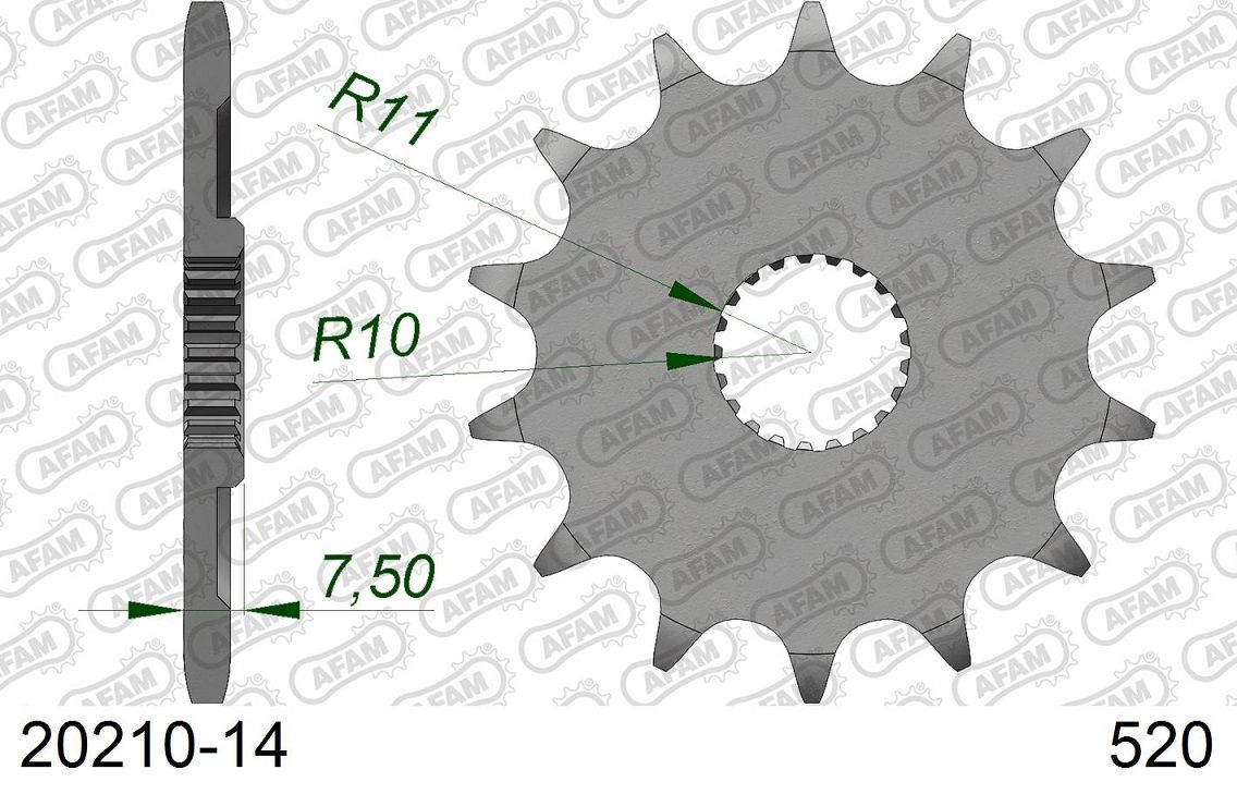 A20210.14 Pignone AFAM - 14 denti - HONDA 125/250