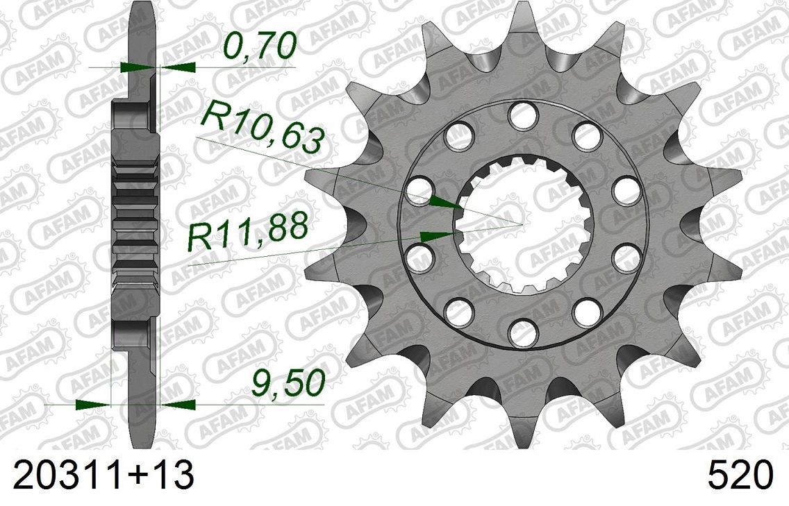 A20311.13SC Pignone AFAM autopulente - 13 denti - HONDA