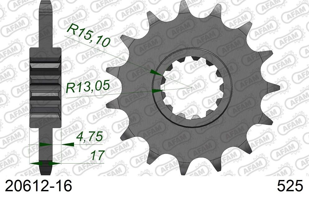 A20612.16 Pignone AFAM - 16 denti - CRF 1000/1100 L Africa Twin