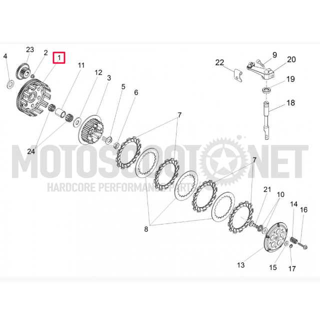 AP25CL20.192.BA Campana frizione con cambio Derbi Euro 3/4 AllPro
