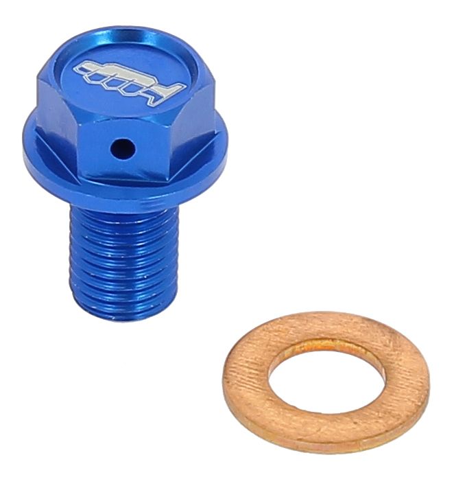 AV3442B Tappo drenaggio olio con inserto magnetico M10 x 15MM passo 1,25 - YAMAHA - Blu