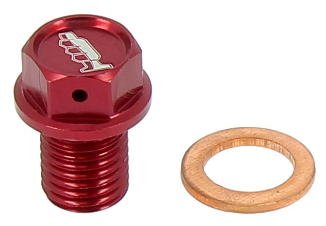 AV3445R Tappo drenaggio olio con inserto magnetico M12 x 15mm passo 1,50 - HONDA - Rosso